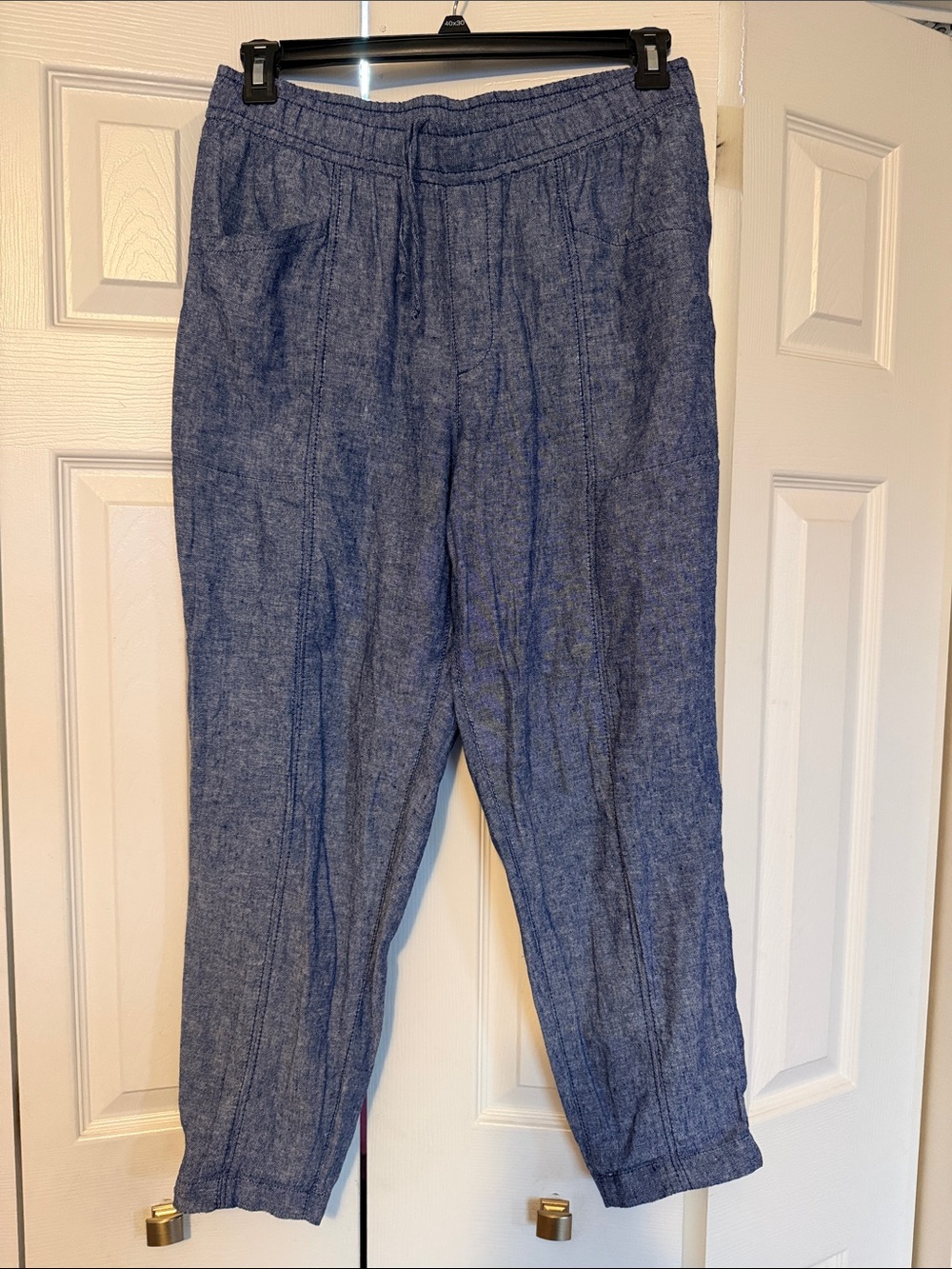 Old Navy Navy-Blue Heathered Pull-On Straight Taper Pants size medium